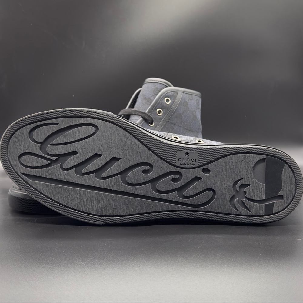 *** BRAND NEW GUCCI HI TOP CANVAS AND LEATHER SNEAKERS WITH ORIGINAL PACKAGING - Picture 7 of 10